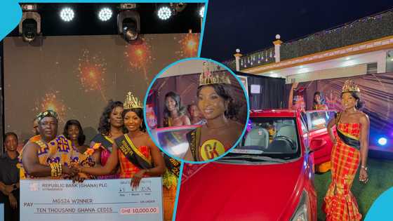 Miss Golden Stool 2024 winner Serwaa receives a brand new red car and GH¢10,000