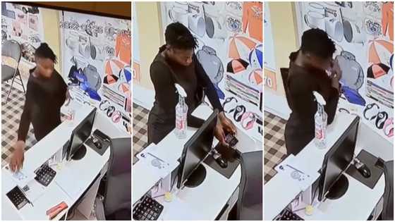 Ghanaian Lady Caught Stealing Phone During Visit To An Office Reception In Achimota