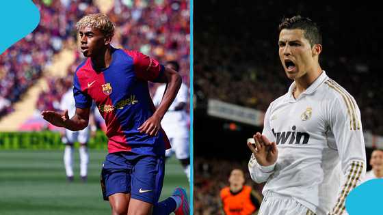Lamine Yamal celebrates like Ronaldo and Mbappe after scoring for Barcelona vs Real Madrid