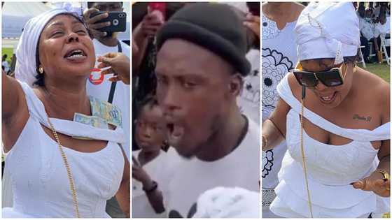 Latest video explain why Afia Schwar slapped man at her father's funeral, it was all about money
