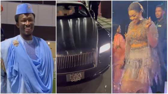 Nana Cheddar storms glamorous b'day party of rich businesswoman in his posh car; fans talk
