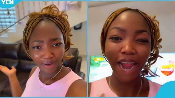 Ghanaian lady returns from abroad, rejoices over massive mansion her father built, video trends