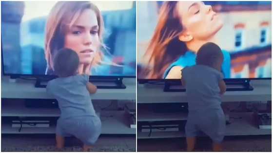 Little kid captured in viral video dancing to CKay's Love Nwantiti in front of TV
