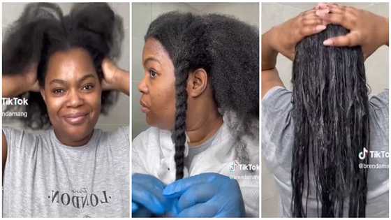 Lady relaxes her lush natural hair after 8 years; viral video sparks mixed reactions