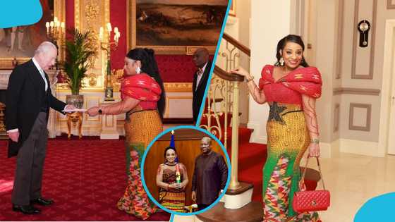 Ghana’s High Commissioner to the UK Sabah Zita Benson rocks a stylish kente Gown for King Charles III Meeting