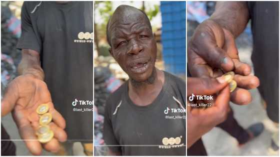 "It's not enough" - Ghanaian beggar angry in video after man gave him 4 cedis instead of 5