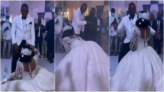 Bride "scatters" dance floor with amazing dancing skills as she twerks in wedding gown, video pops up