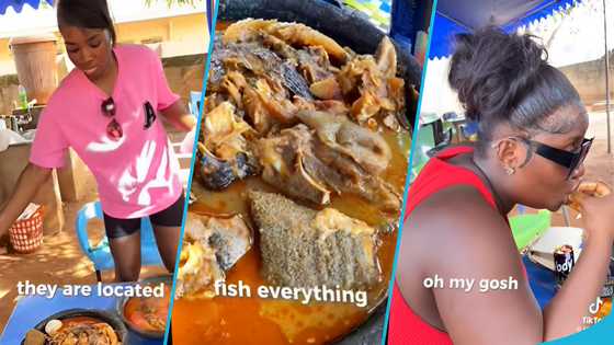 Three Ghanaian ladies allegedly spend GH¢2,500 on fufu in Accra, netizens react to video