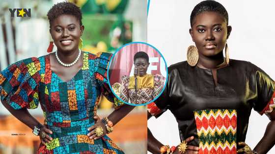 Afua Asantewaa looks gorgeous in stunning African print dress and no makeup as she begins her sing-a-thon