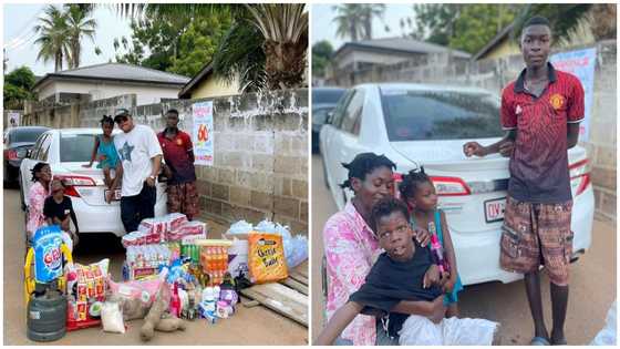 Ghanaian man donates food items to struggling family in Accra during festive season