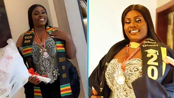 Gorgeous Ghanaian lady takes delight in academic achievement after bagging her first degree