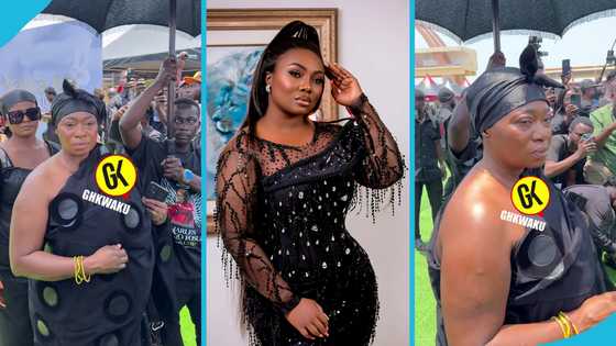 Daddy Lumba's one week: Stacy Amoateng's mother's royal entrance steals the spotlight