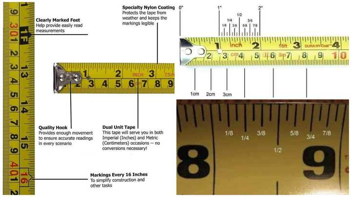 Tape Measure Function Full guide on how to read a tape measure in inches and centimetres ...