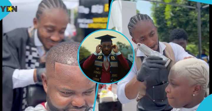 Ghanaian Barber Bags Masters Degree From UPSA, Gives Man Dapper Haircut ...