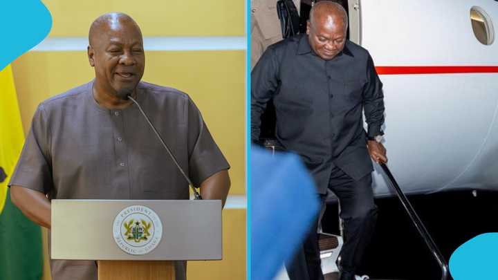 President Mahama travels to Qatar on a private jet: "Man never dey rest"