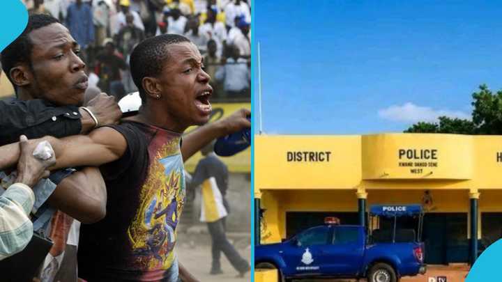 Police station in Bono East closed down after being attacked rambo-style by angry youth